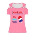 thumbnail image 4 of Tops de Hombro Frío para las Mujeres Día de la Independencia Impreso Fuera Del Hombro Blusa con Cuello en V, Fuera Del Hombro de las Mujeres, 4 of 4