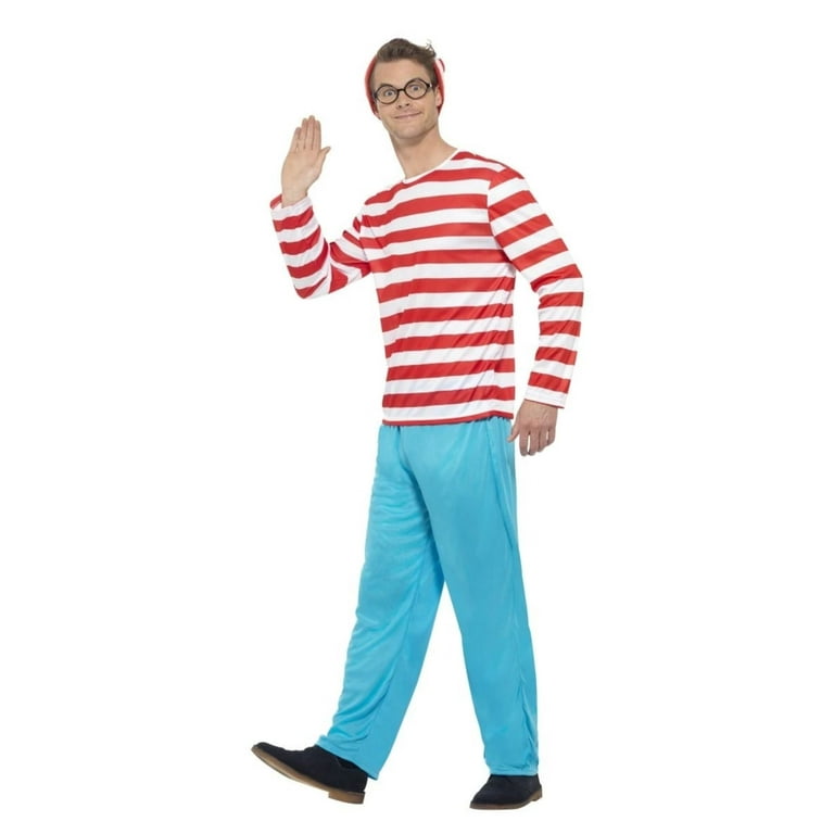 Wheres Wally? Licensed Costume Adult Red White Blue Wheres Wally? Licensed Costume Adult Red White Blue