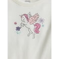 thumbnail image 2 of Wonder Nation Baby Girls’ Graphic Tee with Long Sleeves, Sizes 0M-24M, 2 of 3