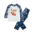 thumbnail image 2 of Odeerbi Christmas Pajamas For Family Boys Girls Parent-Child Warm Suit Homewear Long-Sleeved Trousers Two-Piece Se Kids Navy, 2 of 9