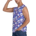 thumbnail image 3 of Lsque flower Skull cartoon Print Men's Cotton Blend Sleeveless Muscle Shirts (S-3XL)- Moisture Wicking, Odor Protection, UPF 30+,3X-Large, 3 of 8