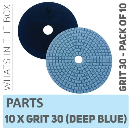 

Stadea PPW251D Concrete Polishing Pads 5 Inch Grit 30 - Diamond Pads For Concrete Terrazzo Marble Floor Counter Wet Polishing - Pack of 10