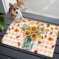 thumbnail image 4 of Sunflower Bathroom Rug Washable 2x3 Entryway Rug Non Slip Orange Plaid Farmhouse Leaves Watercolor Front Door Mat Low Pile Indoor Doormat Throw Floor Carpet for Kitchen Bedroom Entrance, 4 of 8