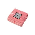 thumbnail image 2 of Lbaiet Modern Ribbed Queen Blanket 90"x90" 100% Polyester, Fluffy, Cozy, Plush, Microfiber, Warm Bedding Cover - Pink, 2 of 5