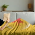 thumbnail image 3 of Crabs Soft Flannel Fleece Throw Blanket, Crab an Abstract Bubble on Yellow Background Seafood Theme, Cozy Plush for Indoor and Outdoor Use, 50" x 70", Dark Coral Marigold, by Ambesonne, 3 of 5