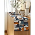 thumbnail image 5 of Table Runner 90 Inches Long for Kitchen Dining, Navy Blue Dresser Scarf Farmhouse, Dining Table Decorations for Wedding/Parties, Middle Century Modern Geometric Abstract Art 13 x 90 In, 5 of 9