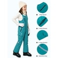thumbnail image 3 of Wantdo Girls' and Boys' Ski Bibs Waterproof Snow Bibs Overalls Insulated Snowboarding Pants Blue 14-16, 3 of 11