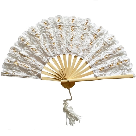 Fashion Embroidery Wedding Party Events Gifts Handmade Cotton Fan Wedding Lace Fan