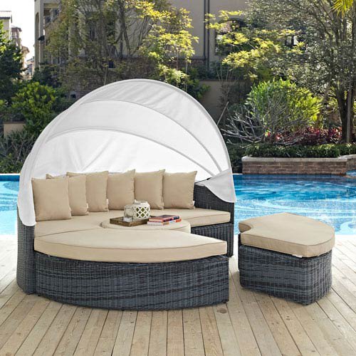 Modway Summon Canopy Outdoor Patio Sunbrella Daybed, Multiple Colors