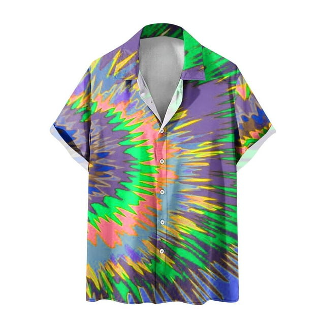 Camisas de Manga Larga para Hombres Blusa Cómoda de Cuello de Impresión, Camisa Casual de Poliéster para Uso Diario, de Fiesta Y de Primavera de Verano