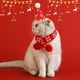thumbnail image 5 of Adornos navideños, adornos para árbol de Navidad, regalos navideños, conjunto navideño para mascotas, collar de bufanda de lana para cachorros, gorro estéreo con bolas de pelo, conjunto combinado con, 5 of 6