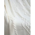 thumbnail image 2 of SAOL Wool Blend Chunky Blanket Super Soft Cable Knitted Throw 60 x 40 in Bed Scarf Made in Ireland, 2 of 4