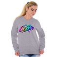 thumbnail image 5 of XOMG POP Bella Musical Rainbow Women Crewneck Sweatshirt Brisco Brands S, 5 of 6