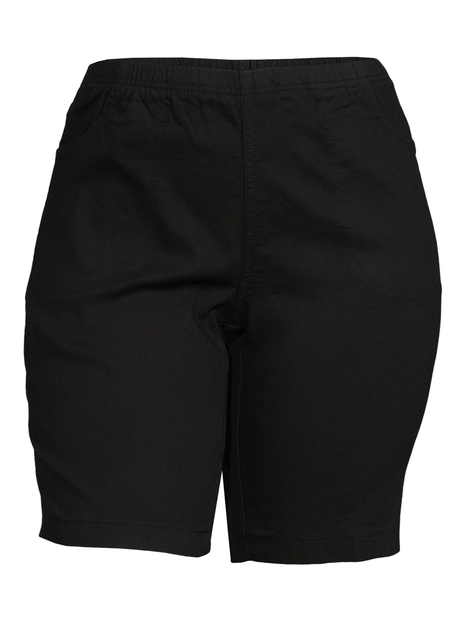 N°21 Women Shorts Burmudas B031 0144 9000 Black JMS Just My Size by Hanes Women's Plus Size 4-Pocket Pull-On