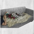 thumbnail image 6 of Sugar Skull Soft Flannel Fleece Throw Blanket, Human Skull with Wreath of Roses and Wild Flowers Hearts in Boho Form Design, Cozy Plush for Indoor and Outdoor Use, 60" x 80", Multicolor, by Ambesonne, 6 of 6