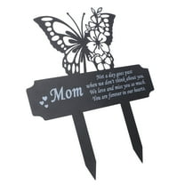 HONITANO 1Pcs Iron Butterfly Memorial Stake Cemetery Grave Plaque 13X12X0.08In Weather-Resistant Outdoor Decoration