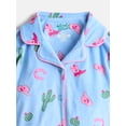 thumbnail image 2 of Wonder Nation Girls Short Sleeve Button Front Pajama Top and Shorts Set with Eyemask, 3-Piece, Sizes Sizes 4-18, 2 of 4