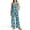 Blue Leaves, variant on Crane Cherry Blossom Temple Print 2 Piece Outfit Sets for Women Cotton Linen Summer Crop Tank Top and Long Pants Lounge Sets Tracksuit Matching Set Resort Wear, Size M