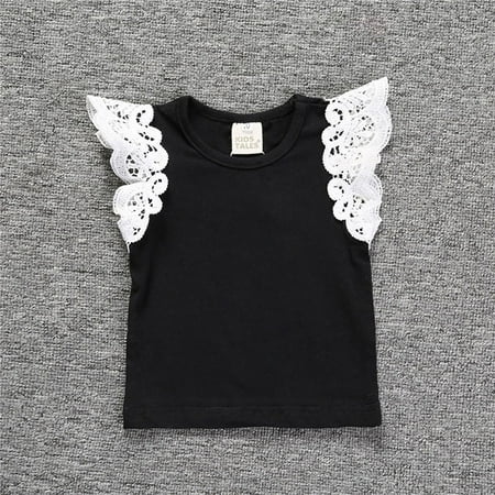 

THE WILD Kid Girls Baby Lace Candy Color Fly Sleeve Vest