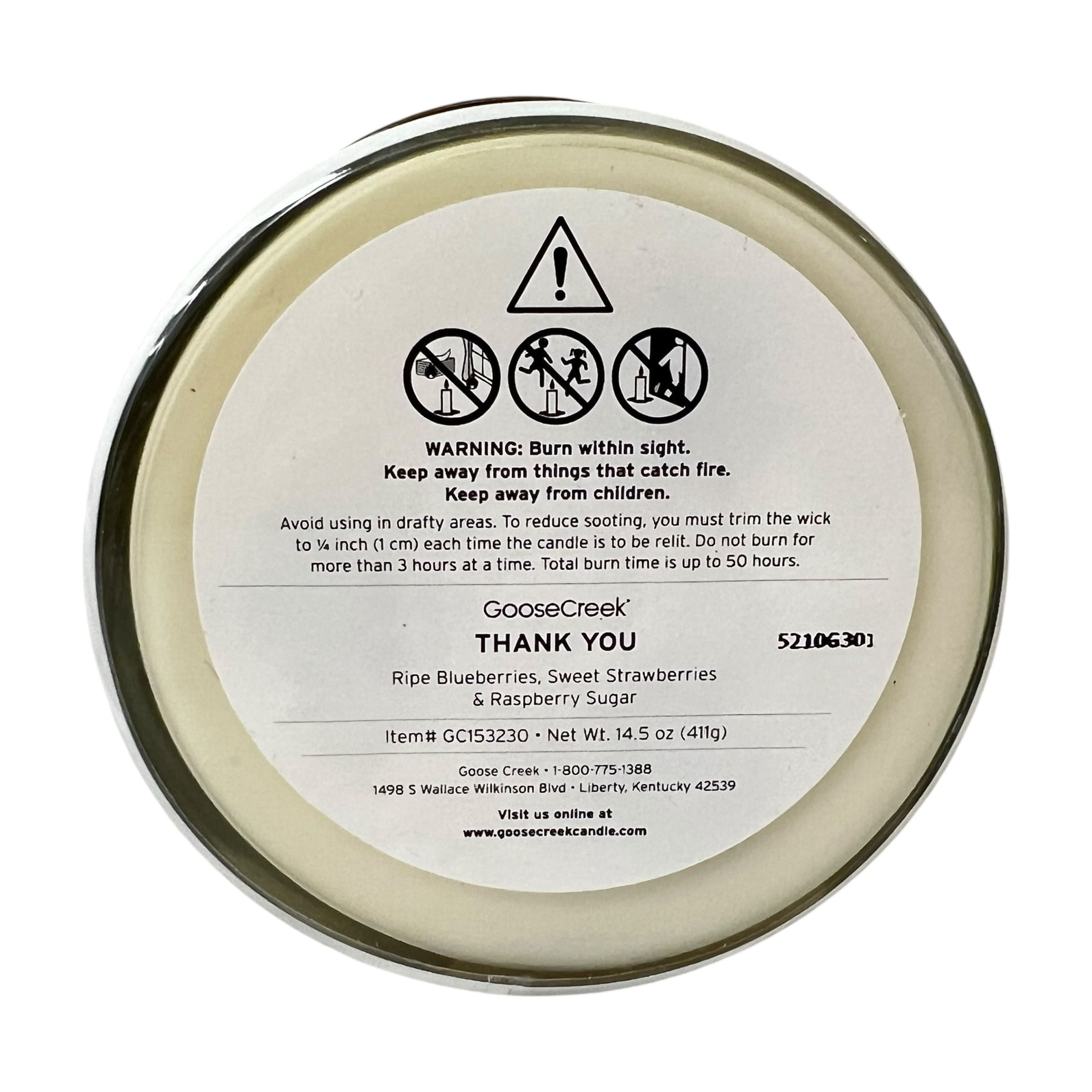 Goose Creek Thank You 3 Wick Candle 14.5 oz