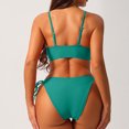 thumbnail image 4 of Amzcrzy Swimsuit for Women Two Piece Swimsuit Deep V Neck Straps Bikini Swimsuits with Briefs Solid Color Pleated Bathing Suits, 4 of 4