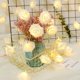thumbnail image 3 of Luces de flores para decoración del día de San Valentín, 20 luces LED de cadena de rosas con pilas para decoración de interiores y exteriores de jardín, dormitorio, luces de hadas blancas pa, 3 of 5