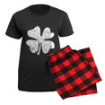 thumbnail image 5 of CafePress - Distressed Grunge Shamrock Pajamas - Women's Short Sleeve Print T-Shirt and Pants Dark Cotton Pajama Set, 5 of 7