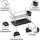 thumbnail image 2 of Double Dish Rack, Wire Rack, Kitchen Storage Rack (Black, Closed Flat), 2 of 5