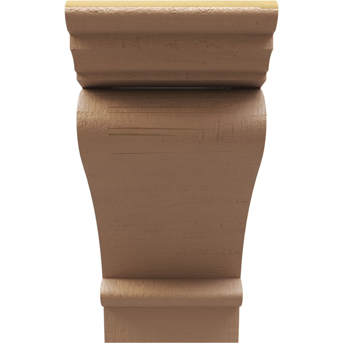 6"W x 18"D x 12"H Classic Mayflower Rough Cedar Woodgrain TimberThane Corbel, Primed Tan