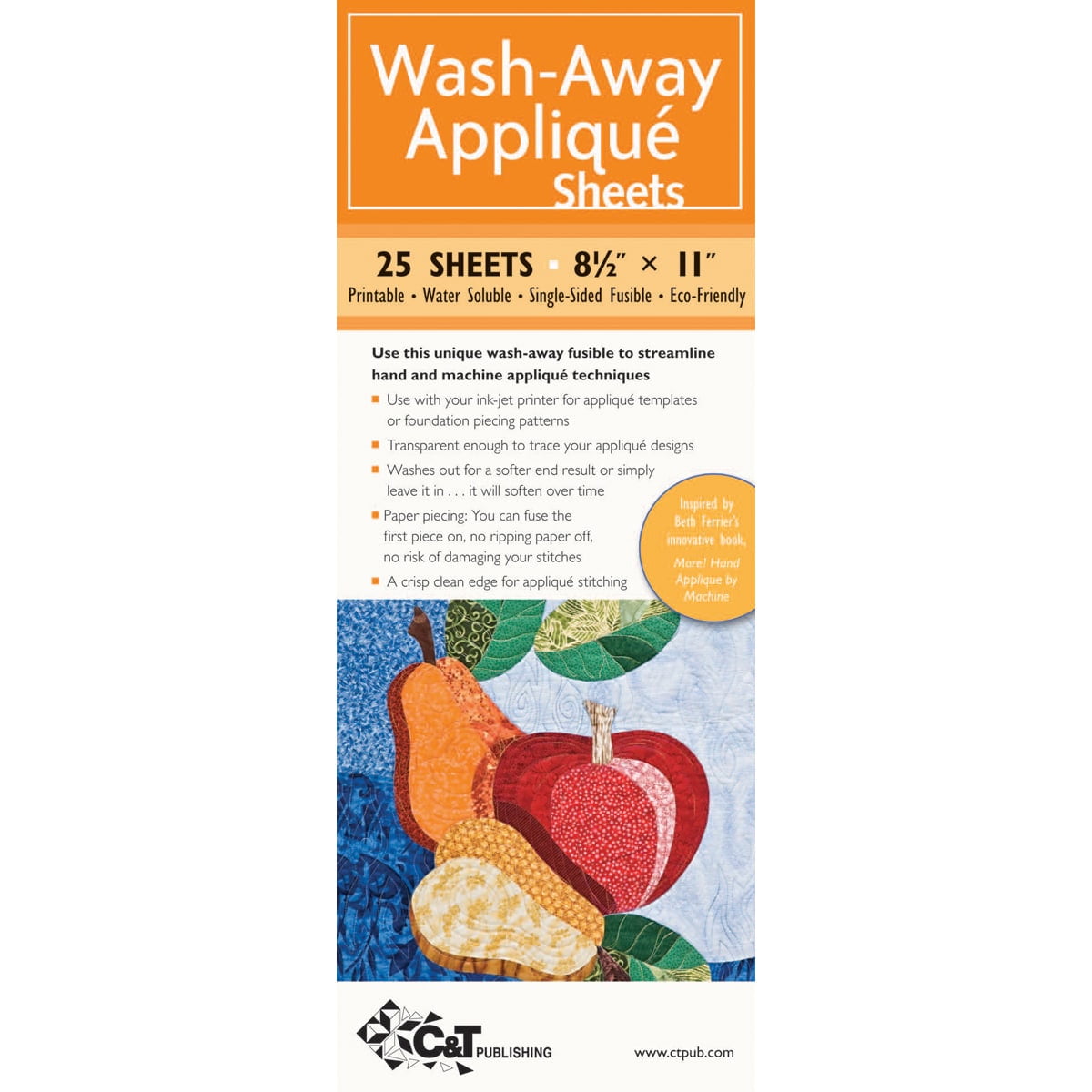 Wash-Away Applique Sheets: Printable; Water Soluble; Single Sided; Fusible; Eco-Friendly