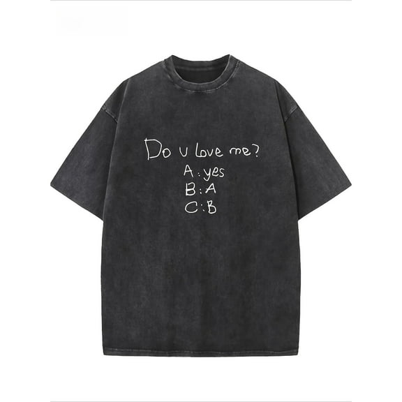 Vintage Tee Black S-2XL Do You Love Me Print 100 Cotton Short Sleeve T-Shirt Top Casual Comfort Plus Size