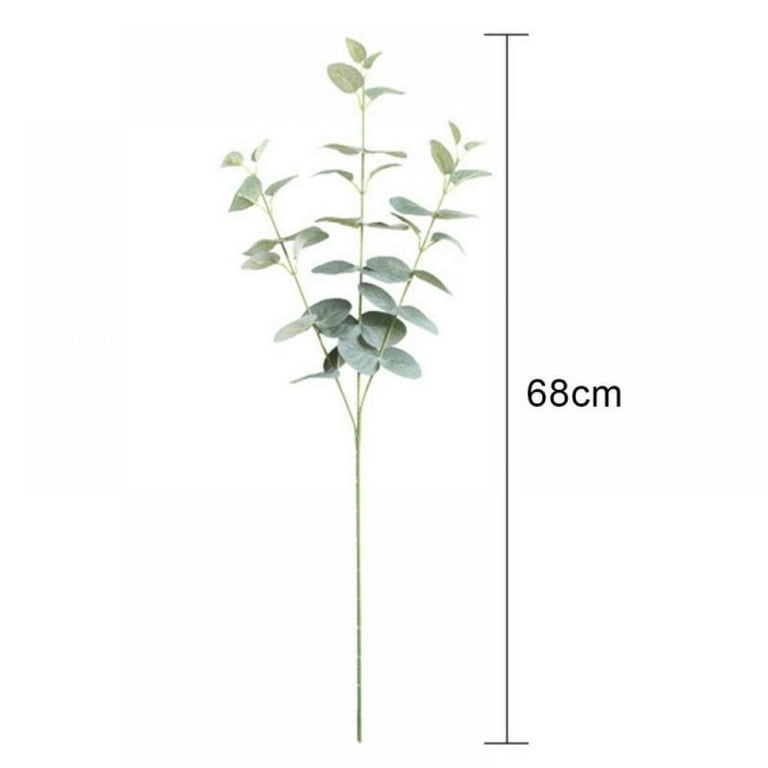Morttic 1x Artificial Eucalyptus Leaves Stems, Faux Silk Eucalyptus Leaves Branches  Stems for Wedding Party Home Table DIY Floral Decor (Light Green) 