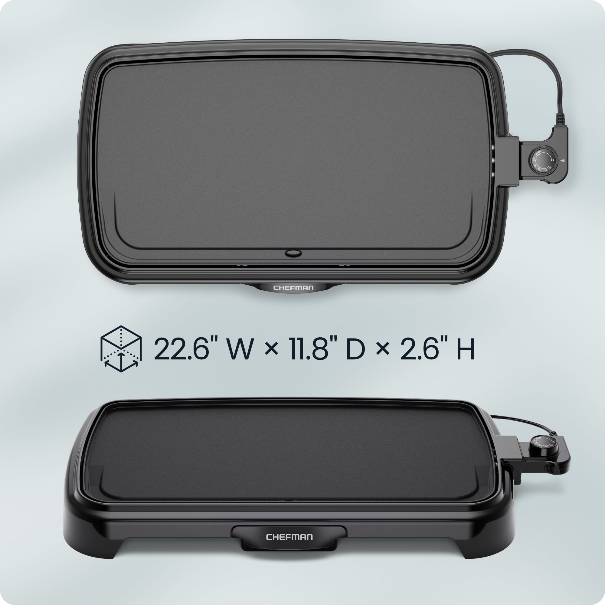Chefman All-Purpose 10" x 20" Nonstick Extra-Large Griddle, Black
