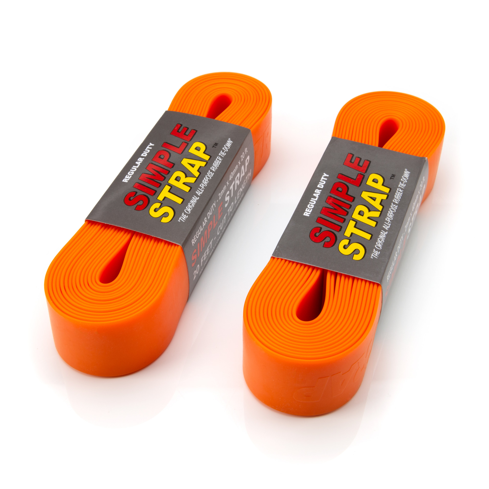 Simple Strap SelfGripping 2mm Thick Rubber Tie Down Straps, Orange 2