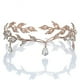 thumbnail image 1 of Tiara nupcial de hoja de diamante artificial diadema de oro rosa JAMW, 1 of 5
