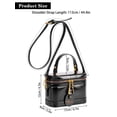 thumbnail image 5 of Spencer Women's Top Handle Satchel Handbag PU Purse Bucket Shoulder Bag with Crossbody Strap, Trendy Crossbody Bag, Black, 5 of 11