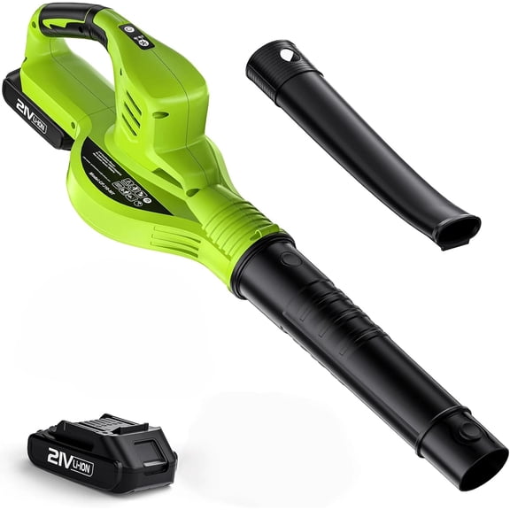Teblint Cordless Leaf Blower, 150MPH 350 CFM 20V Electric Leaf Blower with 4.0Ah Battery & Charger, Battery Powered Leaf Blower for Snow Blowing, Lawn Care, Patio, Garden Cleaning(Green)
