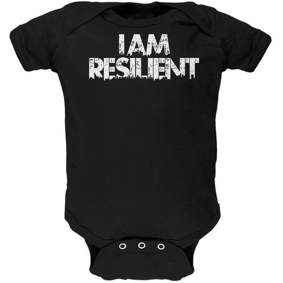 I Am Resilient Soft Baby One Piece Black 18-24 M