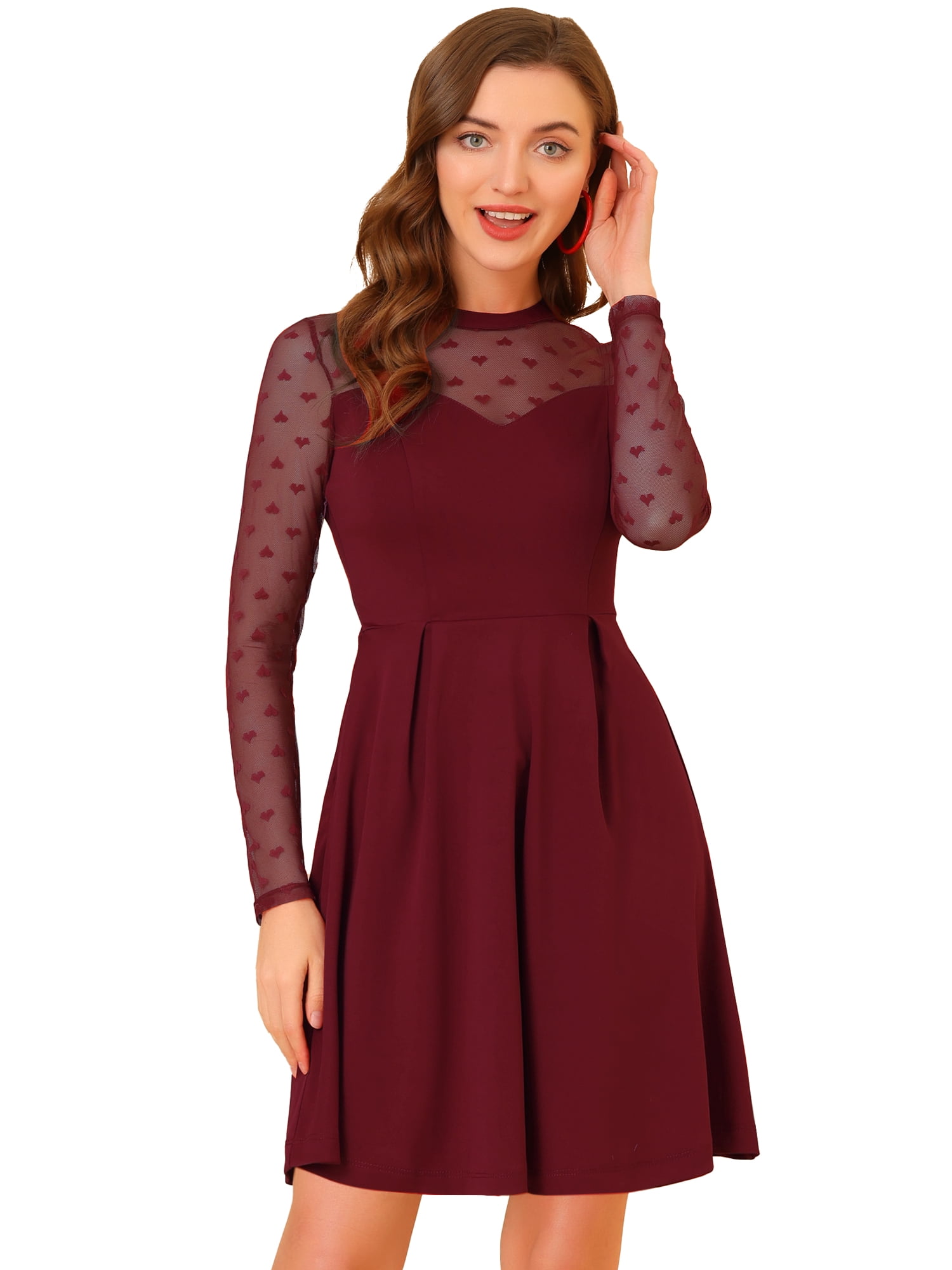 Vestido Casual Con Malla Jacquard Transparente De Lunares | Meses Sin Interés