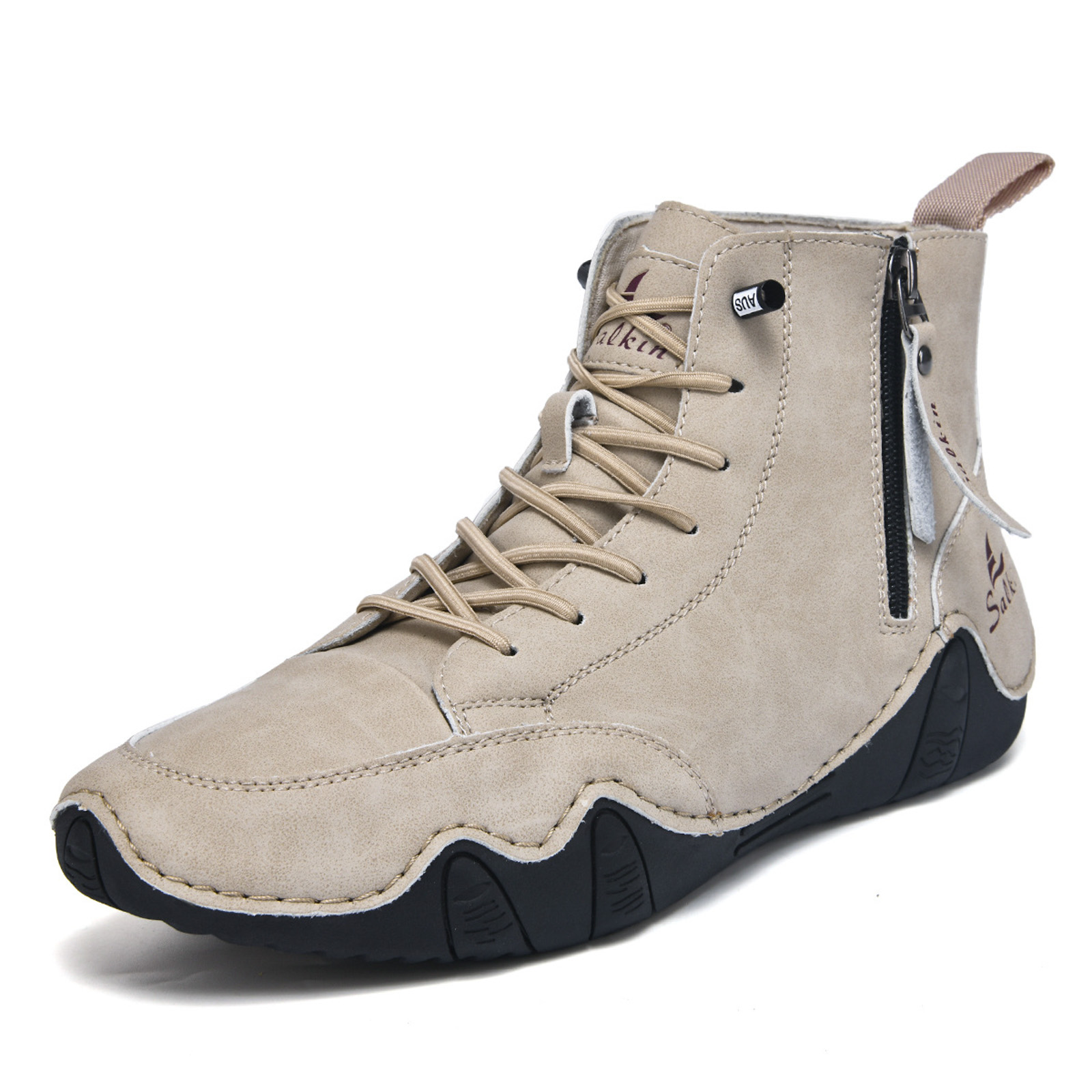 Dakaela Men's Suede Chukka Boots Lightweight Barefoot Walking Shoes High Top Slip on Hiking Sneakers