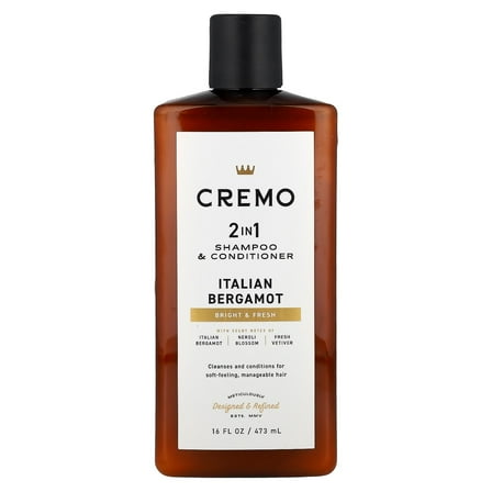 Cremo 2-in-1 Italian Bergamot Shampoo & Conditioner, 16 oz