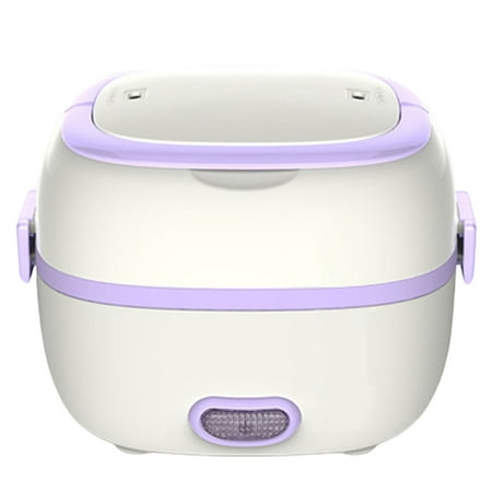 

1 Set Electric Lunch Box Food Warmer Heater Multi-function Mini Rice Cooker Steamer Thermal Insulation Food Storage Box for Home Office Hiking Travel (Purple US Plug)