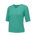 thumbnail image 5 of Soft Wool Blend V-Neck Sweater for Women 2025 Spring Fashion Short Sleeve Top Thin Knit Business Casual Pullover Green XXL, 5 of 7