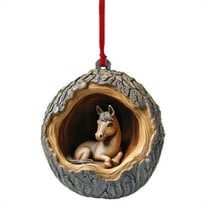 Animal Christmas Ornaments 2025, 1 Pc 2D Forest Animal Christmas Ornaments, Squirrels Ornaments for Christmas Tree, Personalized Christmas Ornament Gift Ideas, 3.14 Inch,Horse