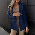 thumbnail image 5 of Blmnix Light Jackets for Women Blue Blazer Solid Long Sleeve Work Long Suit Tops for Teen Comfy, 5 of 9
