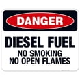 thumbnail image 1 of Danger Diesel Fuel No Smoking No Open Flames Sign, OSHA Danger Sign, 24x30 Aluminum, 1 of 1