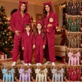 thumbnail image 2 of FUZHIQ Christmas Reindeer Family Pajamas Matching Sets Flannel Deer Jumpsuits with Hood Pajama Role Play Wear One Piece Sleepwear, 2 of 6