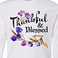 thumbnail image 4 of Inktastic Thankful and Blessed Inspirational Saying with Flowers Long Sleeve Youth T-Shirt, 4 of 5