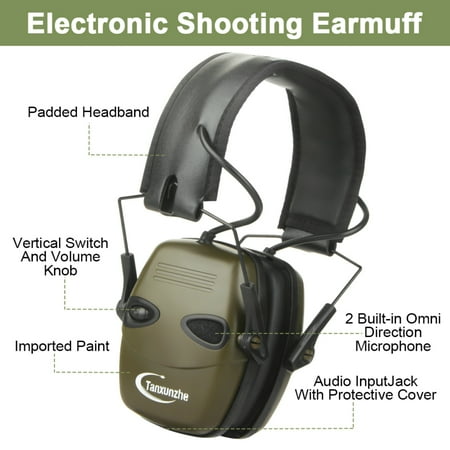 FPWNGL Tactical Electronic Shooting Earmuff Case Anti-noise Headphone Sound Amplification Hearing Protection Headset Foldable