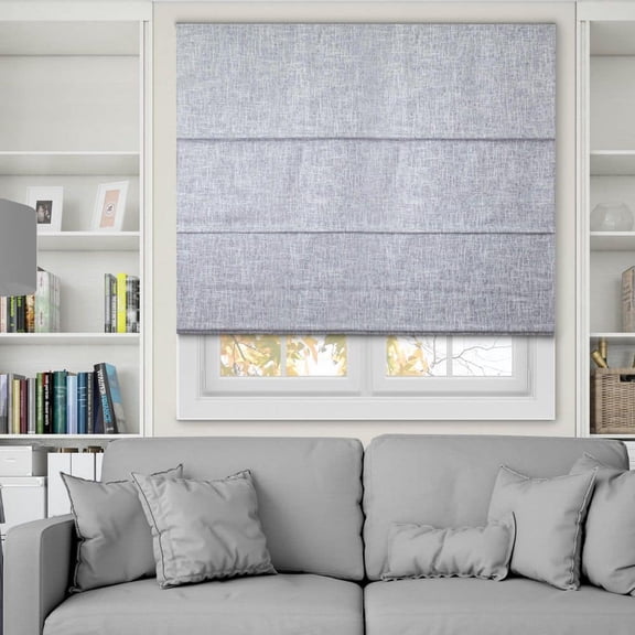 Lexington Gainsboro Cut-to-Size Cordless Blackout Privacy Polyester Roman Shade 39 in. W x 72 in. L